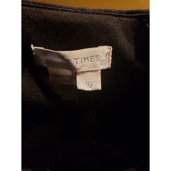 London Times Womens Cocktail Dress Black Tiered Ruffle Sleeveless Size 16 - Picture 3 of 7